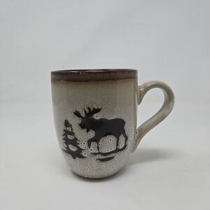 Woodland Home Studio Moose & Pine Tree Coffee Cup Mug Rustic Cabin Decor 12 oz